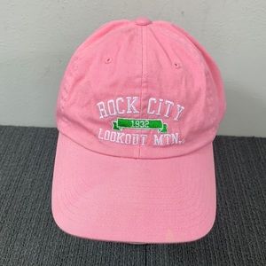 Rock City Lookout Mountain Baseball Hat Womens OSFA Pink Strapback Cap HG